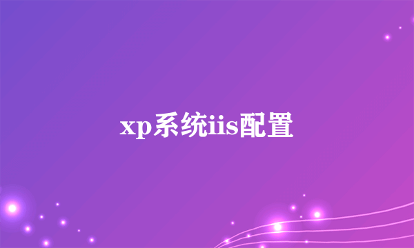 xp系统iis配置