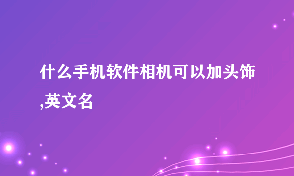 什么手机软件相机可以加头饰,英文名