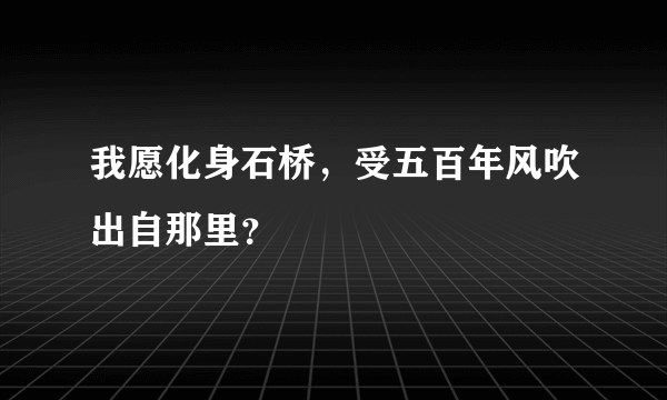 我愿化身石桥，受五百年风吹出自那里？