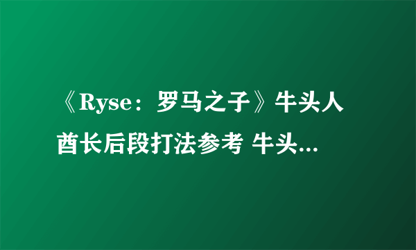 《Ryse：罗马之子》牛头人酋长后段打法参考 牛头人酋长后段怎么打