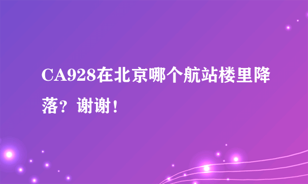 CA928在北京哪个航站楼里降落？谢谢！